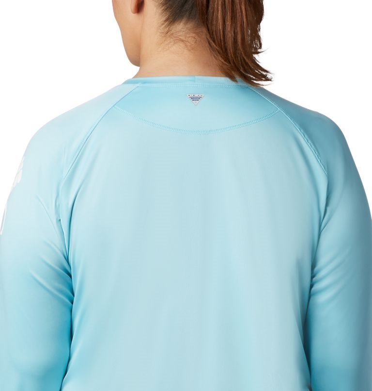 Women's Columbia PFG Tidal Tee II Long Sleeve Sweatshirts Turquoise | Plus Size CA-J6830